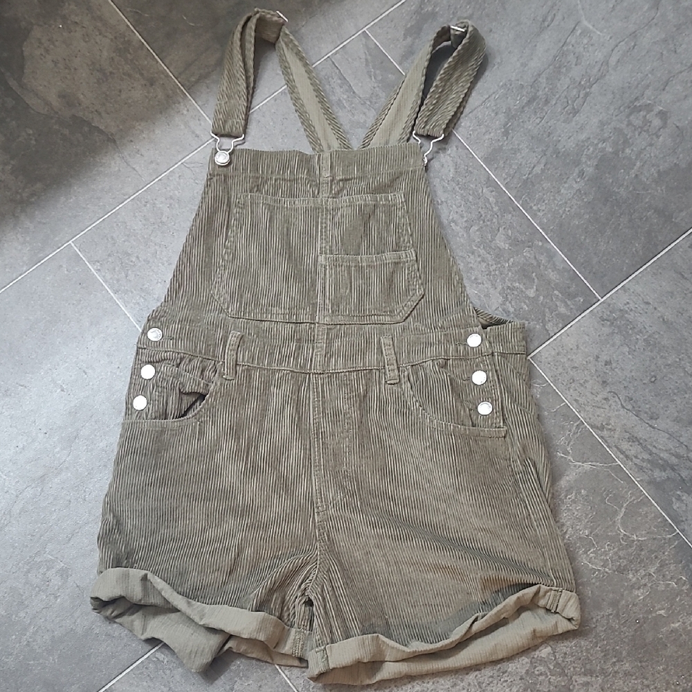 Olive Green Corduroy Overalls